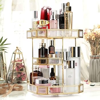 Amazon.com: ZOOFOX 360 Degree Rotating Glass Makeup Organizer
